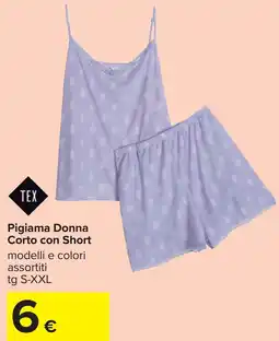 Carrefour Pigiama Donna Corto con Short offerta