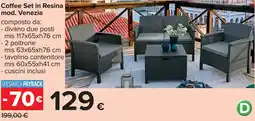 Carrefour Coffee Set in Resina mod. Venezia offerta