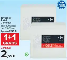 Carrefour Tovaglioli 2 Veli Carrefour offerta