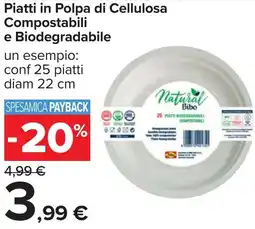 Carrefour Piatti in Polpa di Cellulosa Compostabili e Biodegradabile offerta