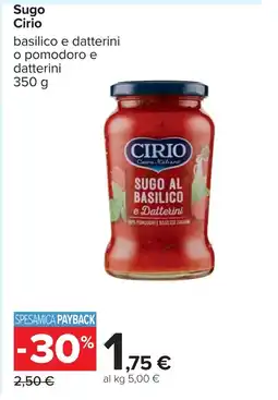 Carrefour Sugo Cirio offerta