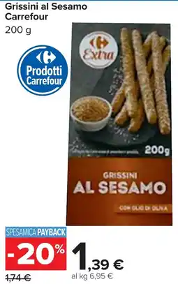 Carrefour Grissini al Sesamo Carrefour offerta