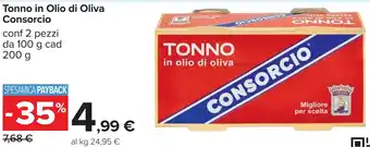 Carrefour Tonno in Olio di Oliva Consorcio offerta