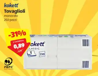 ALDI kokett Tovaglioli 250 pezzi offerta