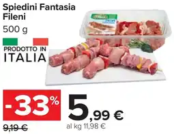 Carrefour Spiedini Fantasia Fileni offerta