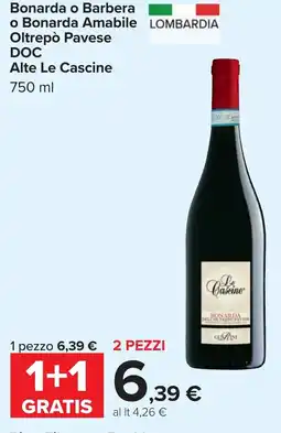 Carrefour Bonarda o Barbera o Bonarda Amabile Oltrepò Pavese DOC Alte Le Cascine offerta