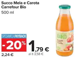 Carrefour Succo Mela e Carota Carrefour Bio offerta