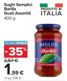 Carrefour Express Sughi Semplici Barilla Gusti Assortiti offerta