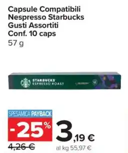 Carrefour Express Capsule Compatibili Nespresso Starbucks offerta