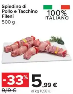 Carrefour Express Spiedino di Pollo e Tacchino Fileni offerta