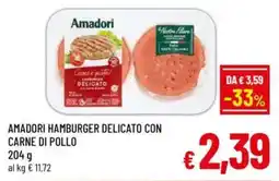 A&O Amadori hamburger delicato con carne di pollo offerta