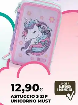 Extracoop Astuccio 3 zip unicorno must offerta