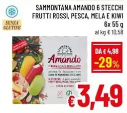 A&O Sammontana amando 6 stecchi frutti rossi, pesca, mela e kiwi offerta