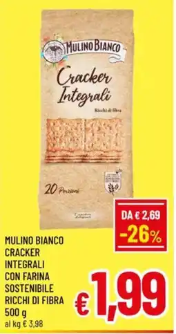 A&O Mulino bianco cracker integrali con farina sostenibile ricchi di fibra offerta