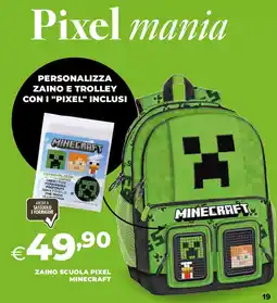 Extracoop Zaino scuola pixel minecraft offerta
