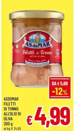 A&O Asdomar filetti di tonno all'olio di oliva offerta