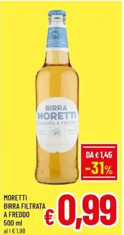 A&O Moretti birra filtrata a freddo offerta