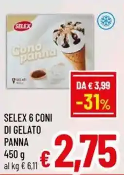 A&O Selex 6 coni di gelato panna offerta