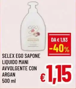 A&O Selex ego sapone liquido mani avvolgente con argan offerta