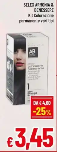 A&O SELEX ARMONIA & BENESSERE Kit Colorazione permanente vari tipi offerta