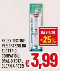 A&O Selex testine per spazzolini elettrici compatibili oral-b total clean 4 pezzi offerta