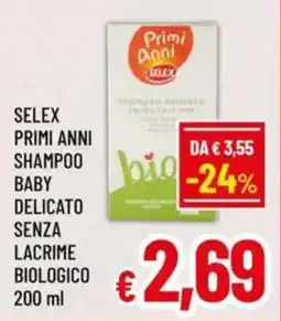 A&O Selex primi anni shampoo baby delicato senza lacrime biologico offerta