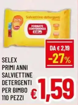 A&O Selex primi anni salviettine detergenti per bimbo 110 pezzi offerta