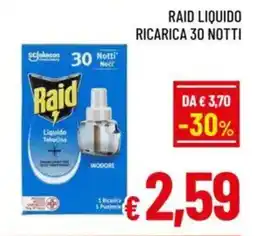A&O Raid liquido ricarica 30 notti offerta