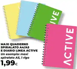 Extracoop Maxi quaderno spiralato a4/a5 e diario linea active offerta