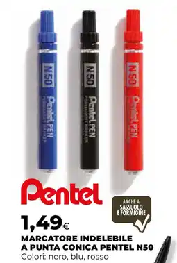 Extracoop Marcatore indelebile a punta conica pentel n50 offerta