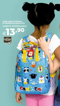 Ipercoop Linea asilo carioca in materiale riciclato zainetto doppio manico offerta