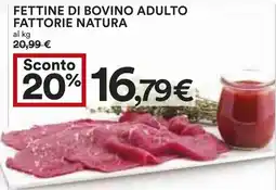 Coop Fettine di bovino adulto fattorie natura offerta