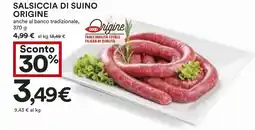 Coop Salsiccia di suino ORIGINE offerta