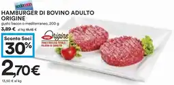 Coop Hamburger di bovino adulto ORIGINE offerta