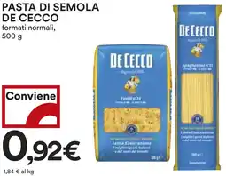 Coop Pasta di semola DE CECCO offerta