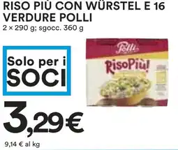 Coop Riso più con würstel e 16 verdure POLLI offerta