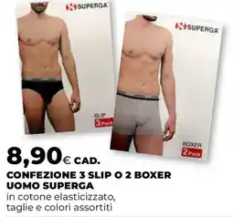 Ipercoop Confezione 3 slip o 2 boxer uomo SUPERGA offerta