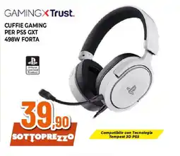 Extracoop GAMINGX Trust. CUFFIE GAMING PER PS5 GXT 498W FORTA offerta