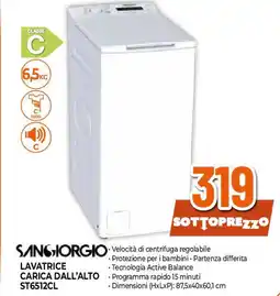 Extracoop Sangiorgio lavatrice carica dall'alto ST6512CL offerta