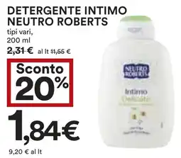 Coop Detergente intimo NEUTRO ROBERTS offerta