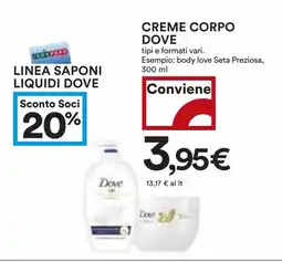 Coop Creme corpo DOVE offerta
