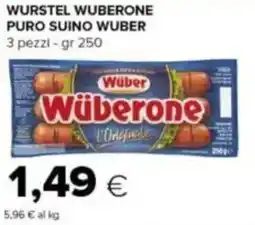 Tigre Wurstel wuberone puro suino WUBER offerta
