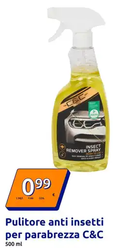 Action Pulitore anti insetti per parabrezza C&C offerta