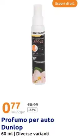 Action Profumo per auto Dunlop offerta