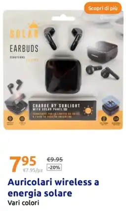 Action Auricolari wireless a energia solare offerta