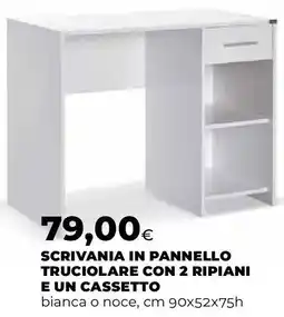 Extracoop Scrivania in pannello truciolare con 2 ripiani e un cassetto offerta