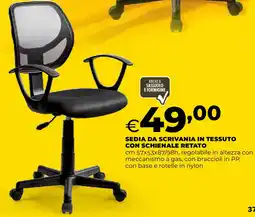 Extracoop Sedia da scrivania in tessuto con schienale retato offerta