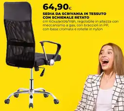 Extracoop Sedia da scrivania in tessuto con schienale retato offerta