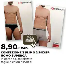 Extracoop Confezione 3 slip o 2 boxer uomo superga offerta