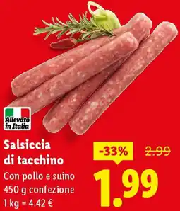 Lidl Salsiccia di tacchino offerta